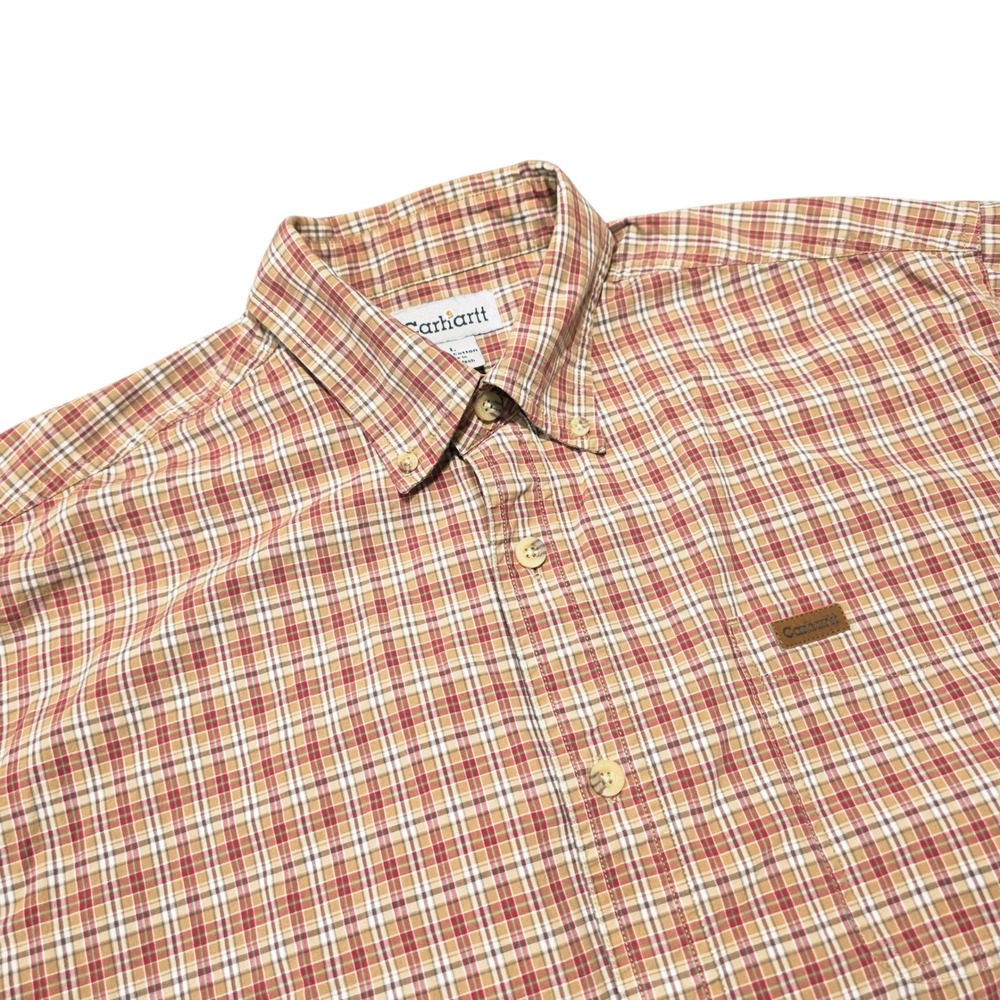 Carhartt Men's Short Sleeve Plaid Button Up Shirt Size L